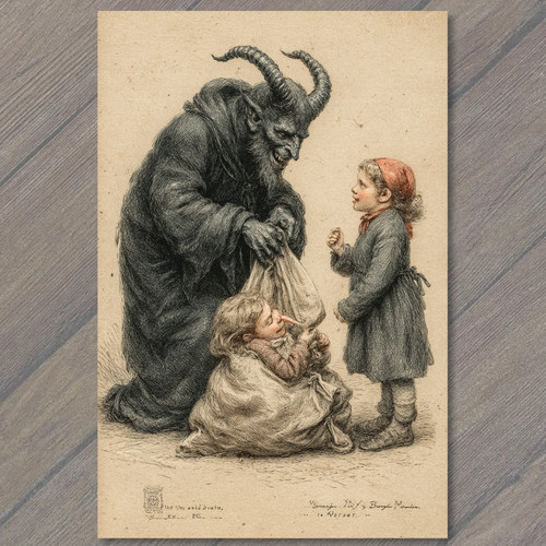 Cartolina krampus sacco - krampus,